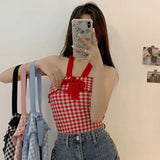 Girls Wearing Bows Hanging Neck Vest Women Summer New Wear Sexy Pure Lust Wind Sleeveless Top