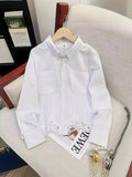 European Heavy Industry Sweaters Are Popular, White Hollowed-Out Long-Sleeved Shirts Are Popular, And 2024 New Women's Wear In Early Spring.-Outfit