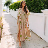 Summer Women's New Sexy High-Waist Fashion Print Open Skirt Dress