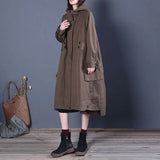 2024 Spring And Autumn Lazy Wind Pure Color Hoodie Loose Show Thin Long Windbreaker Trendy British Wind Coat Female-Outfit