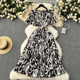 Vintage Orange Tsper Dress 2025 Summer New Strap Design Design Feel Smashed Spun