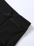 Vintage Buttoned Split Midi Skirt-Outfit
