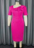 New Fashion Asymmetric Collar High-Waist Dress Party Dress Party