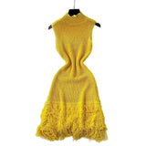 Design Sleeveless Knitted Dress Women's Summer Hair-Throw Slimming Pure Hot Girl Short