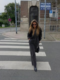 Eastern Women's OL Elegant Wind Button Striped Broad Leg Trousers Set Commuting 2025