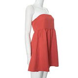 Solid Tube Bandeau Mini Dress-Outfit