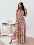 New Fashion Sexy Flower Back Dress Bohemian Dress-Outfit