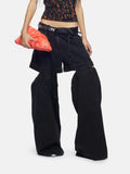 Toloer Loose Show Thin Zhongshan Wide Leg Pants 2024 Spring New Niche Wind Personality Design Sense Show Leg Jeans Woman-Outfit
