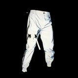Hong Kong Hip Hop Function Reflective Overalls Men's Casual Little Pants Side Zipper Multi-Pocket Reflective Pants-Outfit