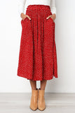 Toloer Into The Fashion Polka Point 2024 Sweet Pocket Pleated Skirt Length Skirt-Outfit
