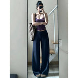 Wears A Female Autumn Fashion Temperament Purple Knitted Cardigan Vest Sling Pants Three-Piece