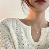 Square Shell Necklace-Outfit