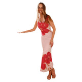 Women's New 2025 Summer Sexy Strip Slings Flower Prints Long