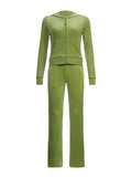 vintage velvet tracksuit set with zip and