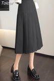 High Waist Short/Extended/Mid-length Skirts Vintage Solid Harajuku A-LINE Womens Korean Causal A-line Zipper Chic