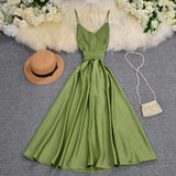 Toloer Gentle Wind Dress Goddess Seaside Resort Dress Ins Careful Machine Back Strap Waist