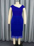 Asymmetrical Collar Sleeveless Tuxedo Party Ball Elegant Dress Dress Dress
