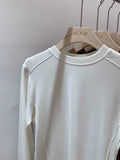 Designer Round-Necked Long-Sleeved T-Shirt Women Slim In Autumn And Winter 2023 Look Thin With A Bottomed Blouse-Outfit