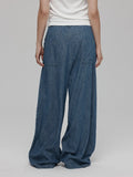 [Daihe] Summer New Leisure High Waist Linen Jeans Simple Versatile Wide Leg Jeans H6403-Outfit