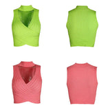 Women's Summer Ins Hanging Neck Hot Babes Knitted Blouse Outside Wearing Ladies Small Sling