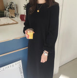 New Autumn Sweater Women Dress Winter Long Sleeve Sweaters Knitted Dresses Womens Warm Loose Maxi Oversize Knitting Robe