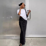 Toloer And Summer New Simulation Silk Skirt Satin Bread Hip Skirt Women Casual Color Tintail
