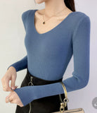 Knitted Shirt 2025 Autumn New Bottoming Shirt Slim Slim Solid Color Sweater Long Sleeves With A Short