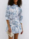Style Print Top + Skirt Women Spring 2025 New Two Sets Of High-End Comfortable Casual Fashion