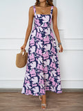 Summer Beach Dress Suspension A-Dress Flower Print