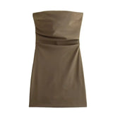 New Sexy Wrinkle Slimming Dress With Short Breasts In Spring-Outfit