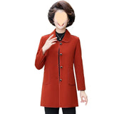 Middle-Aged And Old Women Spring Dress High-End Suit 40-50 Fashion Mother Dress Long Temperament All-Match Suit Thin Coat-Outfit