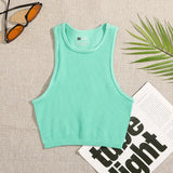 Toloer Hot Style Sports Yoga Top Nylon Fitness Running Moisture And Sweat-Breathing Seamless Knit Vest-Outfit