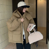 This Year Popular Down Cotton Suit Female Winter Korean Version Hooded Overalls 2024 Ins Harbor Wind Thick Padded Coat Tide-Outfit