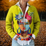 New 3D Printed Women's Cardigan Knitted Jacket Spring Autumn Shirt