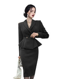 Wind OL Professional Ass Suit Dress Woman 2025 Korean Version Of Temperament Coat High Waist Half Skirt Two