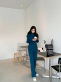 2021 Winter Casual Thick Sweater Tracksuits O-neck Pullover & Elastic Waist Pants Suit Female Knitted 2 Pieces