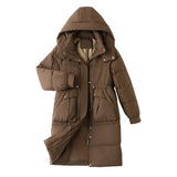 Winter New Hooded Cotton-Padded Suit Korean Version Of The Large Size Long Loose Over The Knee Thick Padded Clothes Bread Coat-Outfit