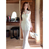 High-End Heavy-Working Nail Drill Sling Dress Women Summer Body Sex Pure Fishtail Ass Long
