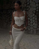 Spring And Summer New Fashion Sexy Pure Color Umbilose Beads Top