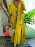 Spring Summer WISH New V-Neck Irregular Multi-Color Multi-Code Long