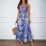 Summer Sexy Suspensionless Sleeveless Printed Dress Dress