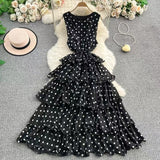 Luxury High-End Sleeveless Dress Women's Summer Harvest Waist Thin Luxury Temperament Chic Cake