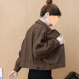 Toloer Autumn Casual Coat Female Autumn Versatile Thin 2024 New Loose Show Thin Korean Version Of The Tooling Jacket Tide-Outfit