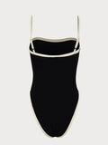 Contrast Binding Basic One Piece Swimsuit-Outfit