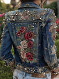 Trend 3D Digital Pattern Printing Fashion High Street Denim Jacket Men And
