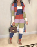 Popular Style Autumn And Winter Women's Fashion Sexy Coat Trousers Three-Piece Set-Outfit
