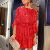 New Festival Party Fashion Sleek Beads Solid Color Waist Dress Dress