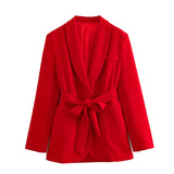 Belt Dress Collar Suit Jacket 2310187 Slim Straight Tube High Waist Trousers 2216118 Suit-Outfit