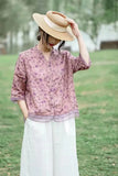 Printed Trimmed Short-Sleeved Shirt-Outfit