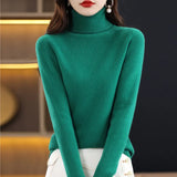 Toloer Autumn Winter New Turtleneck Sweater Set Slim Thin Close-Fitting Knit Bottom With Coat Money-Outfit